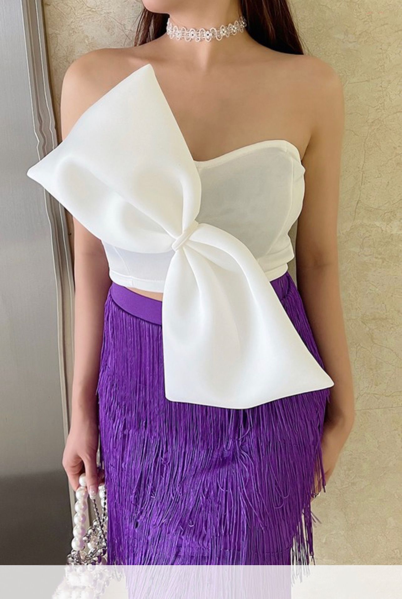 RIBBON STRAPLESS TOP